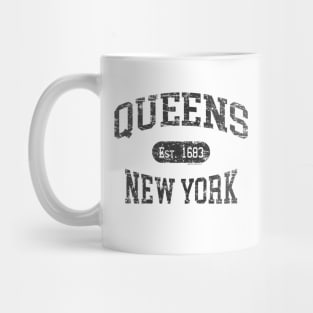 Queens NY Vintage Distressed Retro Print Mug